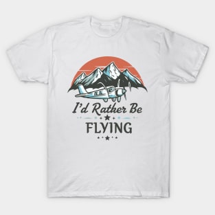 I'd Rather Be Flying. Snowy Aircraft T-Shirt